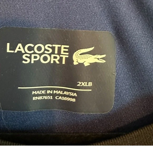 Lacoste Sport‎ Ultra Dry Colorblock Crew Neck Shirt Blue Black White 2XLB